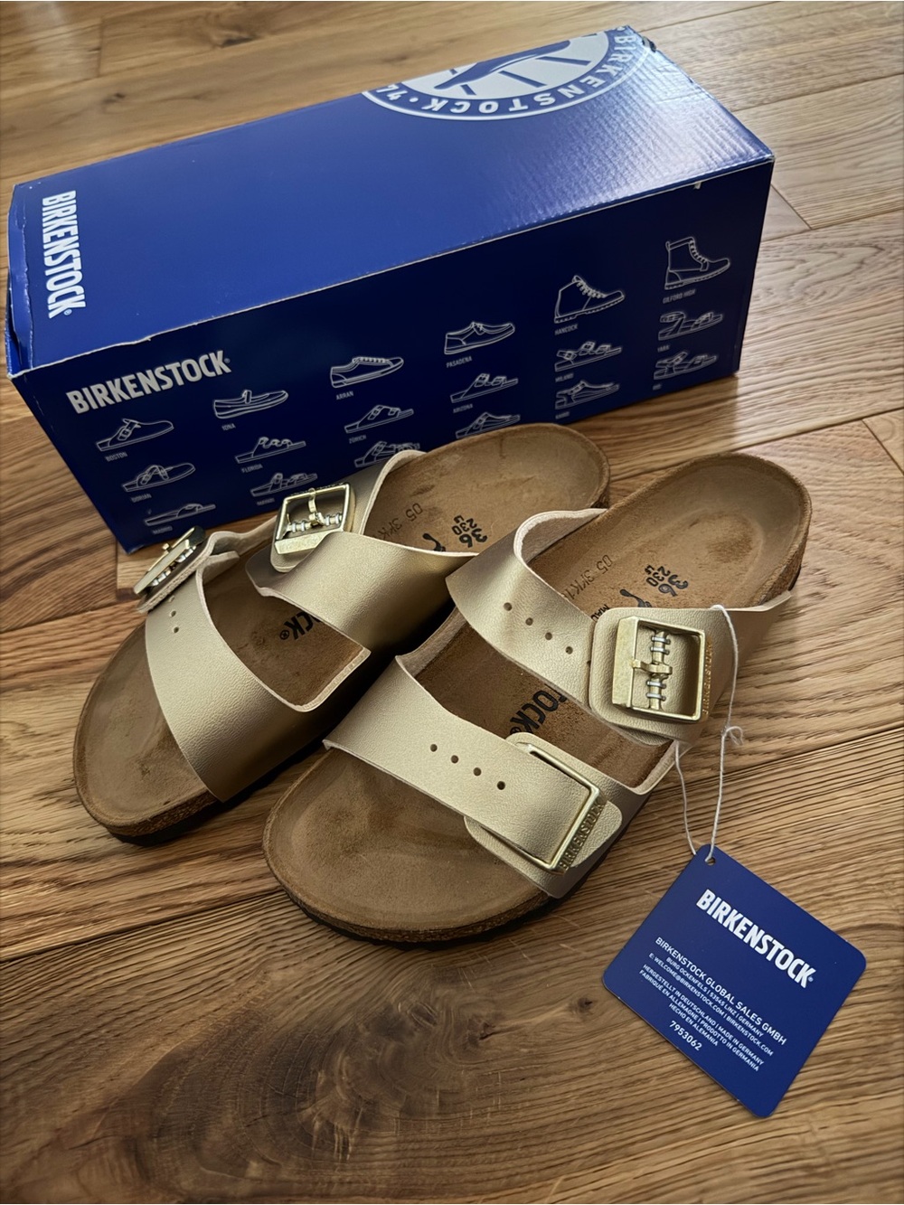 NWT Birkenstock Arizona Gold Metallic Sandals Women’s 5-5.5 EU 36